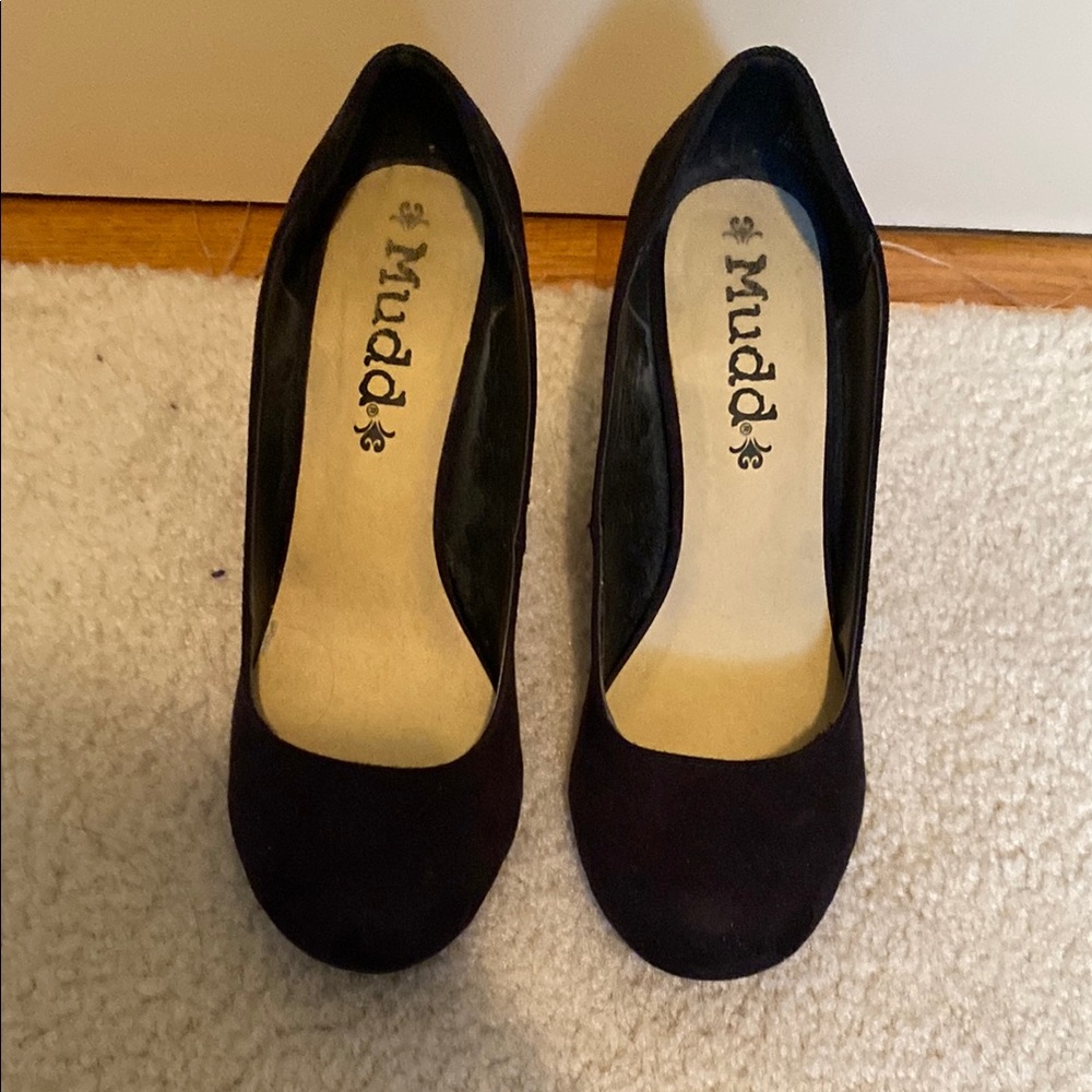 Mudd Black Heeled Shoes with Suede Finish